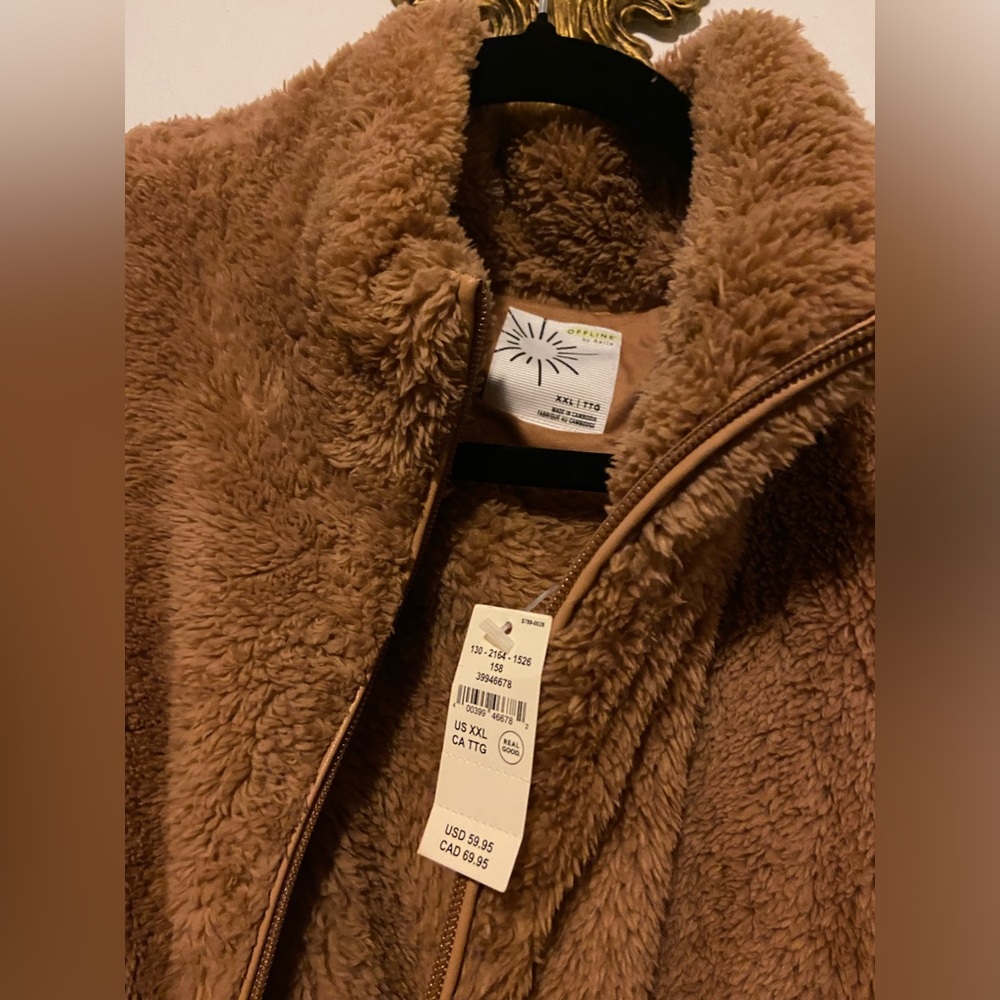 American Eagle Teddy Fleece Half Zip - Picture 2 of 5